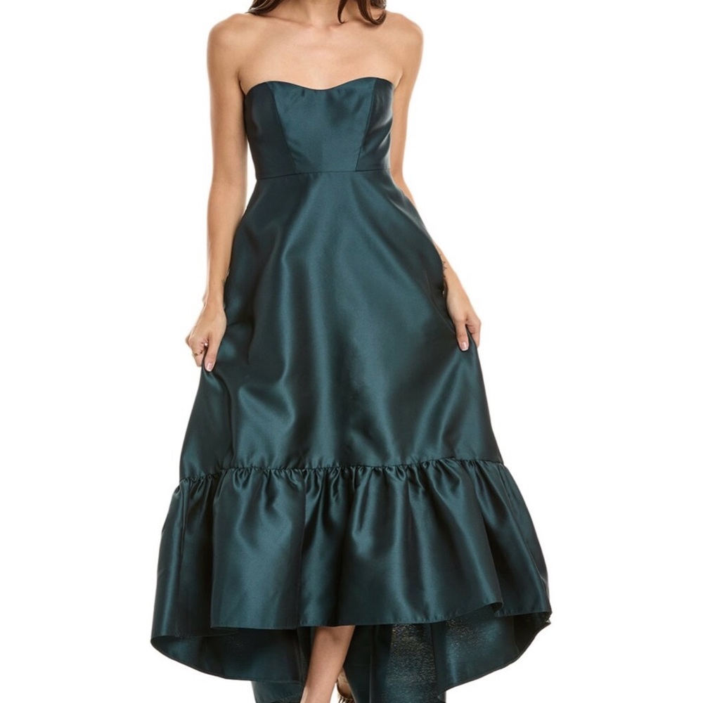 Alfred Sung Strapless Satin High-Low Dress NWT size 4